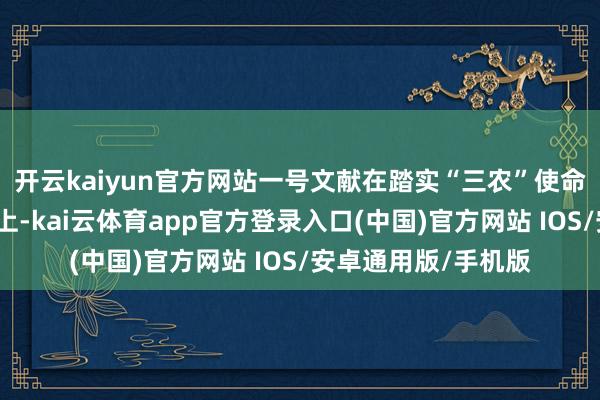 开云kaiyun官方网站一号文献在踏实“三农”使命部署总肉体局基础上-kai云体育app官方登录入口(中国)官方网站 IOS/安卓通用版/手机版