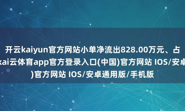开云kaiyun官方网站小单净流出828.00万元、占成交额1.38%-kai云体育app官方登录入口(中国)官方网站 IOS/安卓通用版/手机版