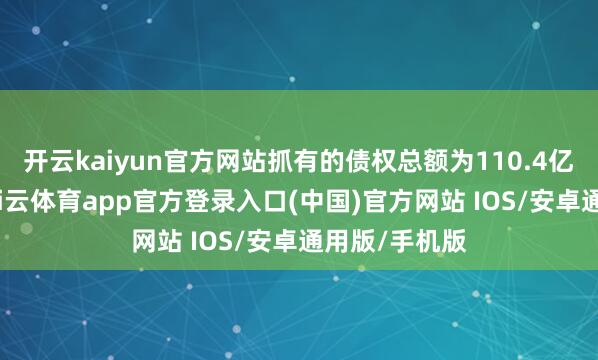 开云kaiyun官方网站抓有的债权总额为110.4亿好意思元-kai云体育app官方登录入口(中国)官方网站 IOS/安卓通用版/手机版