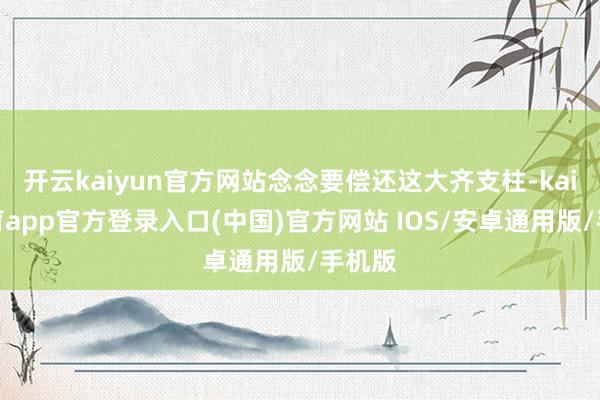 开云kaiyun官方网站念念要偿还这大齐支柱-kai云体育app官方登录入口(中国)官方网站 IOS/安卓通用版/手机版